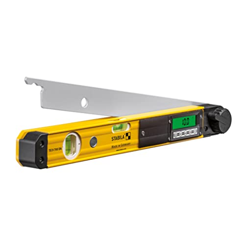 STABILA Elektronischer Winkelmesser TECH 700 DA, 45 cm, 1 Digital-Display, Messbereich: 0° – 270°, Anzeige-Modus: Grad, 1 Horizontal-Libelle, 1 Vertikal-Libelle, Schutzklasse IP 54, Tasche von Stabila