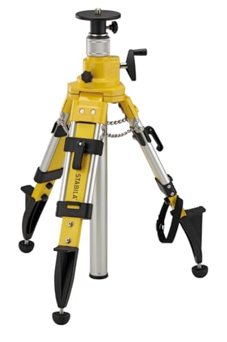 STABILA Kurbelsäulen-Baustativ BST-K-M, für Laser und Nivelliergeräte, Höhe: 69–170 cm, 5/8"-Gewindeschraube gelb von Stabila