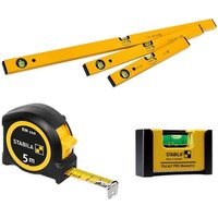 Stabila Classic Set 3-teilig 40/60/100 cm, Bandmaß 5 m, Pocket PRO Magnetic Set von Stabila