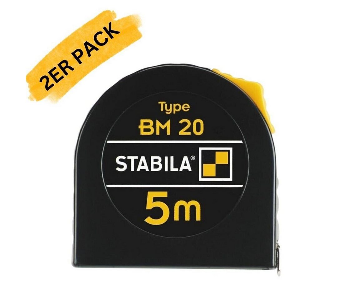 Stabila Maßband STABILA Taschenbandmaß BM20 5m ohne LOGO Polyamid, cm/mm-Teilung von Stabila