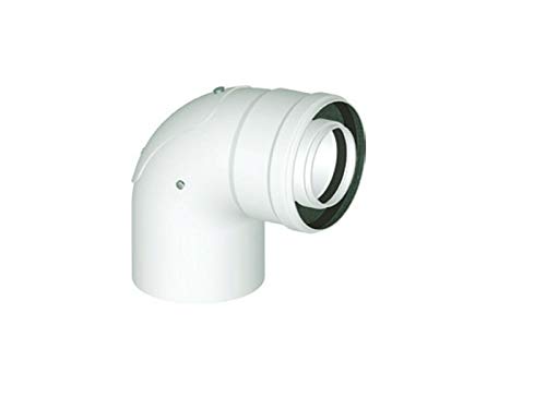 Koaxialrohr 250 mm DN 60/100 Kunststoff-Abgassystem Brennwert … (Bogen 90° mit Revisionsöffnung) von Stabile