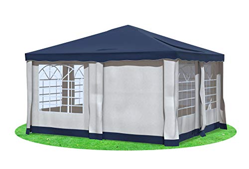 Stabilezelte Gartenpavillon 4x4 m Polyester Deluxe BLAU von Stabilezelte