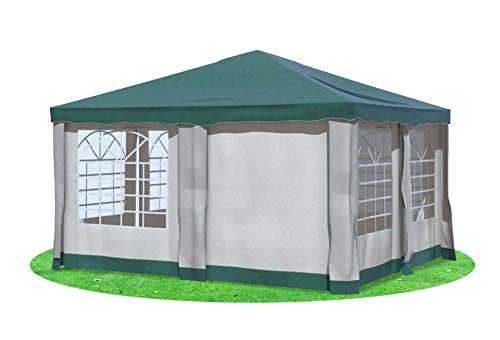 Stabilezelte Gartenpavillon 4x4 m Premium PVC Deluxe GRÜN von Stabilezelte