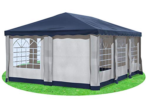 Stabilezelte Gartenpavillon 4x6 m Premium PVC Deluxe BLAU von Stabilezelte