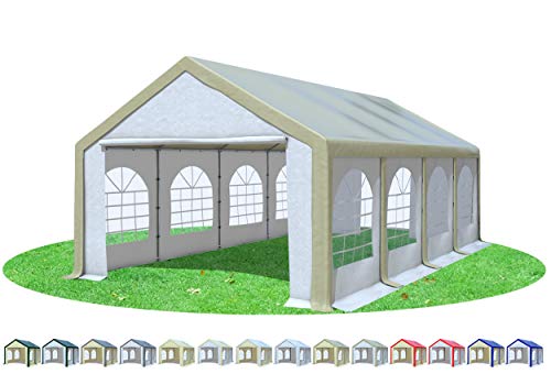 Stabilezelte Partyzelt 4x8m Modular Professional PVC 500 g/m² mit Fenster BRAUN Weiss von Stabilezelte
