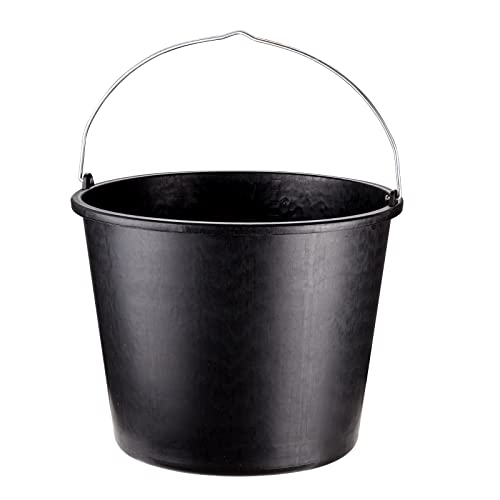 10x Baueimer schwarz 16 Liter | Mörteleimer, Zementeimer, Putzeimer, Kunststoffeimer, Eimer | 10 Stück von Stabilo Befestigungstechnik