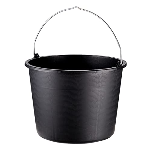 10x Baueimer schwarz 20 Liter | Mörteleimer, Zementeimer, Putzeimer, Kunststoffeimer, Eimer | 10 Stück von Stabilo Befestigungstechnik