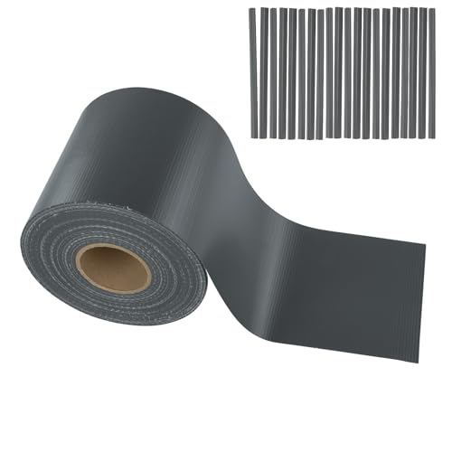 Stabilo Befestigungstechnik Sichtschutzstreifen 35m x 19cm + 20 Clips (450gr/m²) | Sichtschutz, Zaunblende, Zaunfolie für Doppelstabmatten (anthrazit - RAL 7016) von Stabilo Befestigungstechnik