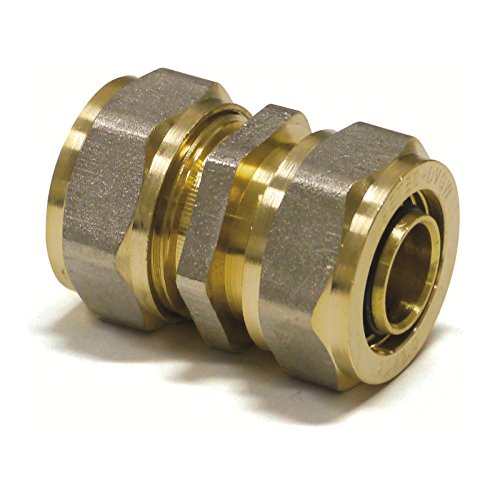 Pipetec Schraubfitting Kupplung Übergang 16x2 mm Verbinder für Mehrschicht-Verbundrohr, DVGW, UBA-konform, bis max.100°C von STABILO Sanitaer