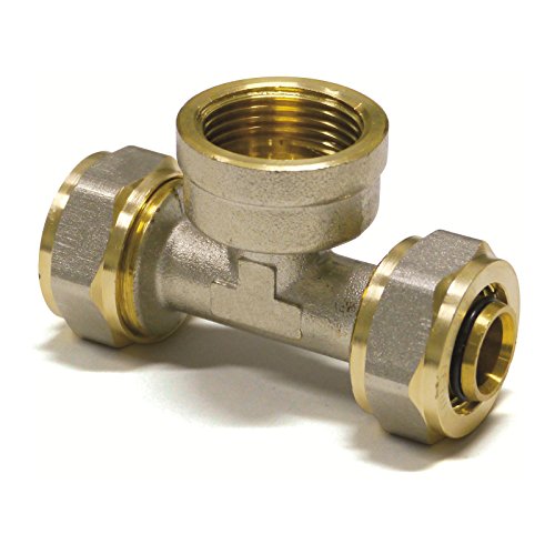 Pipetec Schraubfitting T Stück 16x2 mm 1/2 Zoll Innengewinde für Mehrschicht-Verbundrohr, DVGW, UBA-konform, bis max.100°C von STABILO