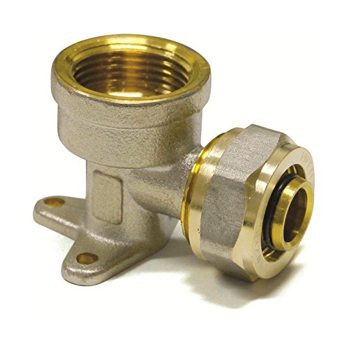 Pipetec Schraubfitting Wandwinkel Wandscheibe 20x2 mm 1/2 Zoll Innengewinde für Mehrschicht-Verbundrohr, DVGW, UBA-konform, bis max.100°C von STABILO Sanitaer