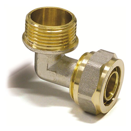 Pipetec Schraubfitting Winkel Übergang 26x3 mm 90° 1 Aussengewinde für Mehrschicht-Verbundrohr, DVGW, UBA-konform, bis max.100°C von STABILO Sanitaer