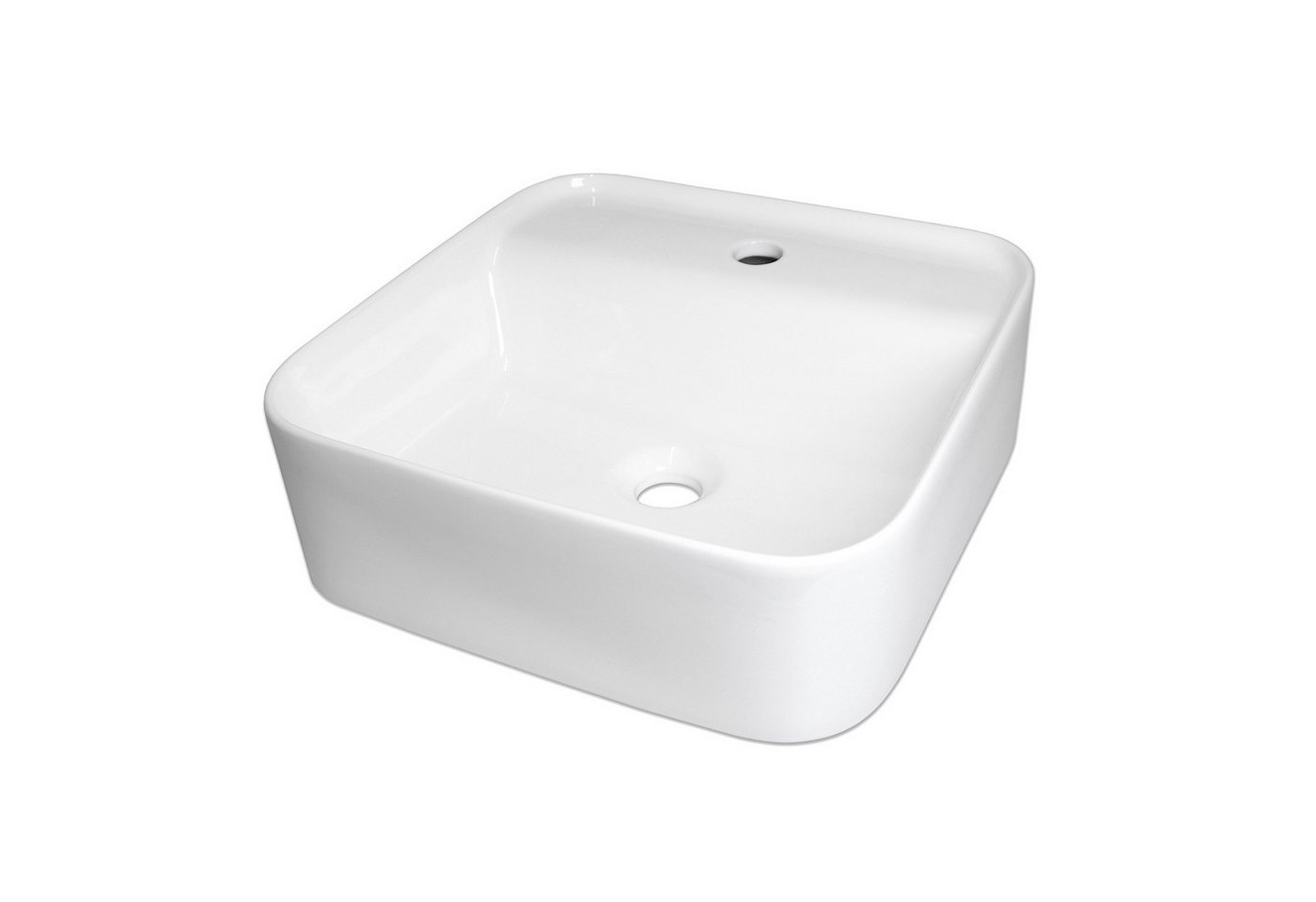 Stabilo Sanitär Waschbecken Keramik Waschbecken Viereckig inkl. Abflussrohr und Abflussstopfen (Komplett-Set, 1-St., mit Komplettset inkl. Abflussrohr und Abflussstopfen), Das Waschbecken vereint Funktionalität und Design. von Stabilo Sanitär