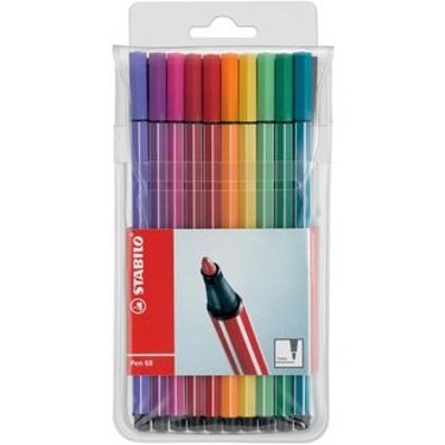 Faserschreiber Pen 68, 1mm, farbig sortiert, Pck=20 Stück, 6820/PL von Stabilo