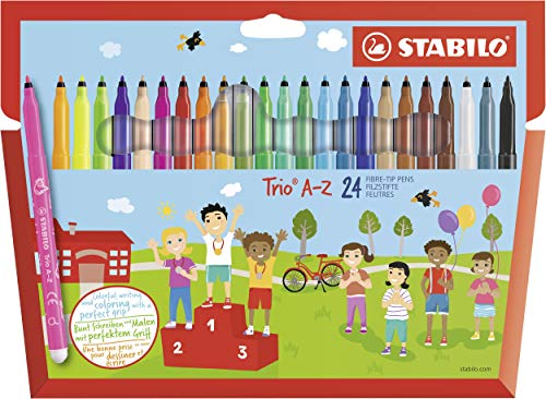 STABILO - Filzstift - Trio A-Z - 24er Pack - mit 24 verschiedenen Farben von STABILO