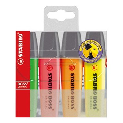 Textmarker BOSS ORIGINAL 70/4 2-5mm sortiert 4er-Pack Textmarker BOSS ORIGINAL 70/4 2-5mm sortiert 4er-Pack von Stabilo