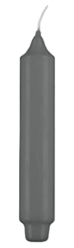 Stabkerzen mit Zapfenfuß, Punchkerzen Grau, 17 x 3 cm, 12 Stück, tropffrei von VELAS
