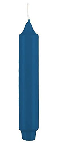 Stabkerzen mit Zapfenfuß, Punchkerzen Petrol Blau, 17 x 3 cm, 12 Stück, tropffrei von Stabkerzen