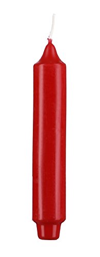 Stabkerzen mit Zapfenfuß Rot 25 x 3 cm (12 Stück), deutsche Markenkerzen tropffrei für Kerzenleuchter, Kerzen Leuchterkerzen von VELAS