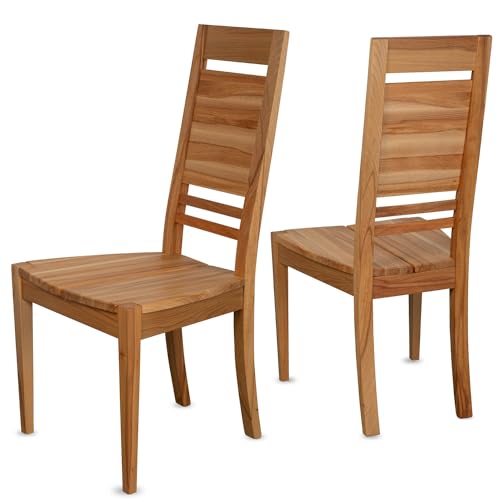 Staboos CH03 Esszimmerstuhle 12er Set Holz Stuhl bis 130 kg - Fertig montiert - Küchenstuhl 100% Massive Kernbuche Holzstuhl (Bio geölt) von Staboos