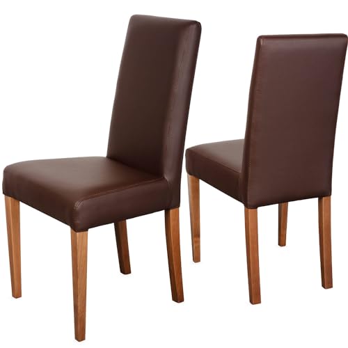 Staboos CH22 Esszimmerstuhle 8er Set Holz Stuhl bis 120 kg - Fertig montiert - Polsterstuhl aus massiv Holz Buche (Nussbaum - Braun) von Staboos