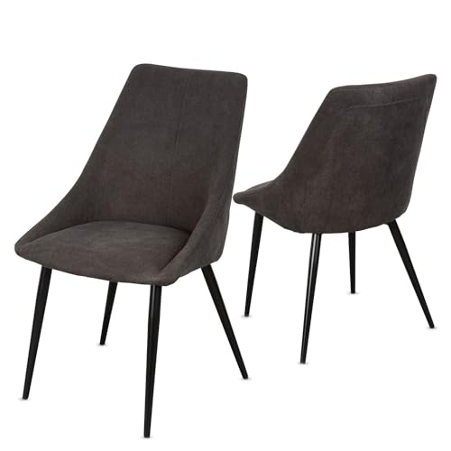 Staboos CH80 Esszimmerstuhle 8er Set Polsterstuhl bis 150 kg - Strapazierbarer Stoff Sessel - Polsterstuhl (Anthrazit) von Staboos