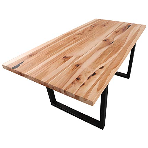 Staboos Esszimmertisch Massivholz - hochwertiger Holztisch Buche wild 120x80x75 cm O-Gestell Esstisch - Büro Tisch - Handarbeit Holz Tisch mit Bioöl poliert von Staboos