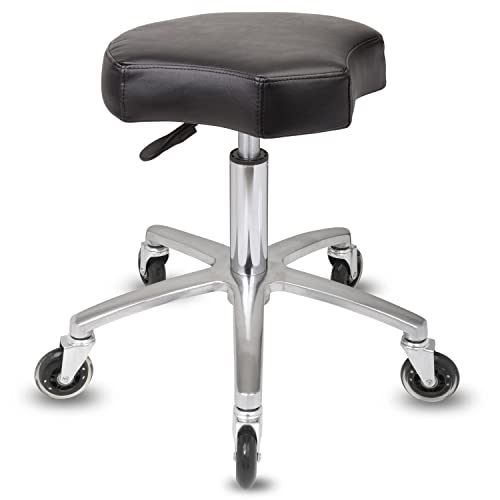 Staboos Rollhocker bis 160 kg - Ergonomisch geformter Sitz mit Rollen - Drehhocker (Premium Rollen) Praxishocker höhenverstellbar (50 cm bis 65 cm) von Staboos