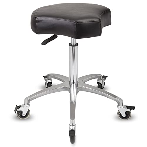 Staboos Rollhocker bis 160 kg - Ergonomisch geformter Sitz mit Bremse - Drehhocker (Premium Rollen) Praxishocker höhenverstellbar (55 cm bis 75 cm) von Staboos