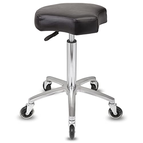 Staboos Rollhocker bis 160 kg - Ergonomisch geformter Sitz mit Rollen - Drehhocker (Premium Rollen) Praxishocker höhenverstellbar (55 cm bis 75 cm) von Staboos