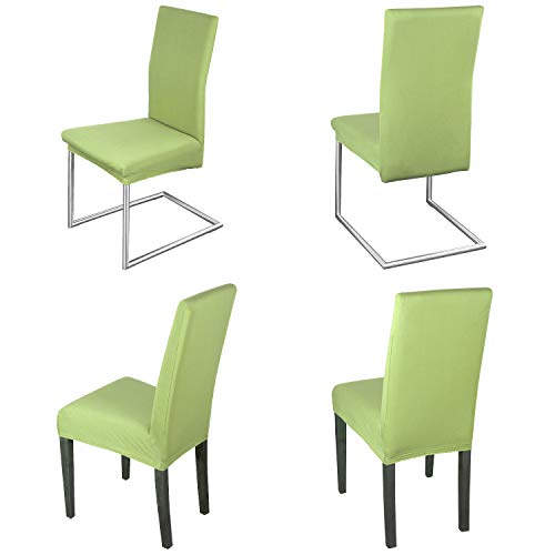Staboos Stuhlhussen 4er Set - Hochwertige und elastische Stuhlhussen für Swingstühle - Pflegeleichte Stuhlbezüge & Hussen für Stühle - Perfekter Stuhlbezug 4er Set - ÖKO TEX Zertifiziert - Hellgruen von Staboos