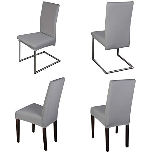 Staboos Stuhlhussen 4er Set - Hochwertige und elastische Stuhlhussen für Swingstühle - Pflegeleichte Stuhlbezüge & Hussen für Stühle - Perfekter Stuhlbezug 4er Set - ÖKO TEX Zertifiziert - Hellgrau von Staboos