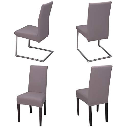 Staboos Stuhlhussen 4er Set - Hochwertige und elastische Stuhlhussen für Swingstühle - Pflegeleichte Stuhlbezüge & Hussen für Stühle - Perfekter Stuhlbezug 4er Set - ÖKO TEX ZERTIFIZIERT - Taupe-Braun von Staboos