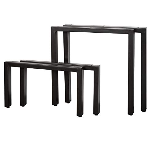 Staboos Tischgestell Metall für Esstisch 2x (70x70 cm) U Gestell - Metall Stärke 2 mm - Büro Tisch - matt schwarz von Staboos