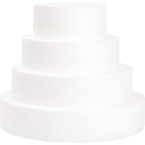 Staccatory 4Er Pack Foam Cake Dummy zum Dekorieren und Hochzeitsdisplay, Skulptur, Modellieren Von DIY-KüNsten, Kinderklasse, Blumen von Staccatory