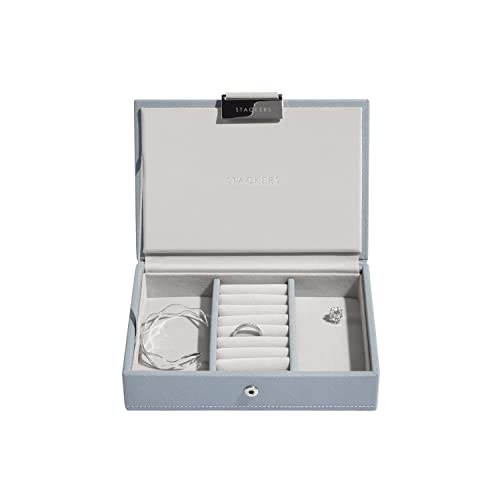 Stackers Schmuckbox mit Fächern und Deckel blau von Stackers