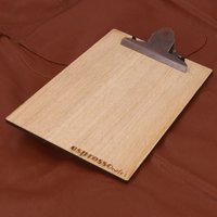 Holz Klemmbrett A5 Vintage - Personalisiertes Clipboard Aus Eiche Mit Alt-Messing Klemme, Gravur Wunschtext von StadtLandHolz