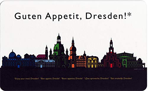 Frühstücksbrettchen Skyline Guten Appetit, Dresden schwarz-bunt | Souvenir von Stadtbummler
