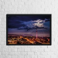 Mannheim Poster Fernmeldeturm Im Mondschein von StadtkinderCom