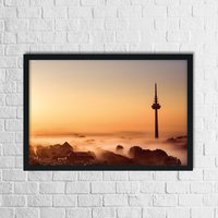 Mannheim Poster Fernmeldeturm Wolkenmeer von StadtkinderCom