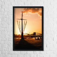 Mannheim Poster Sommerabend Rheinterrassen von StadtkinderCom