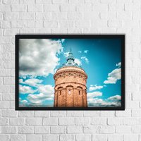Mannheim Poster Wasserturm Blauer Himmel von StadtkinderCom