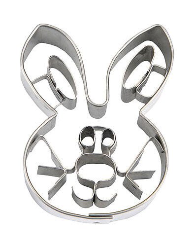 Präge-Ausstecher Hasengesicht 5,5 cm silber von Städter