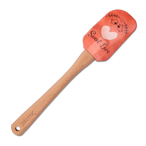 STÄDTER Teigschaber-Sweet Love aus Holz/Silikon in der Holzfarbe und Rot, Länge: 25 cm, 504288 STÄDTER Teigschaber-Sweet Love aus Holz/Silikon in der Holzfarbe und Rot, Länge: 25 cm, 504288 von Staedter
