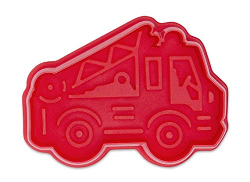 Städter 171879 Feuerwehrauto Ausstecher, Kunststoff, Rot, 6,5cm von Staedter