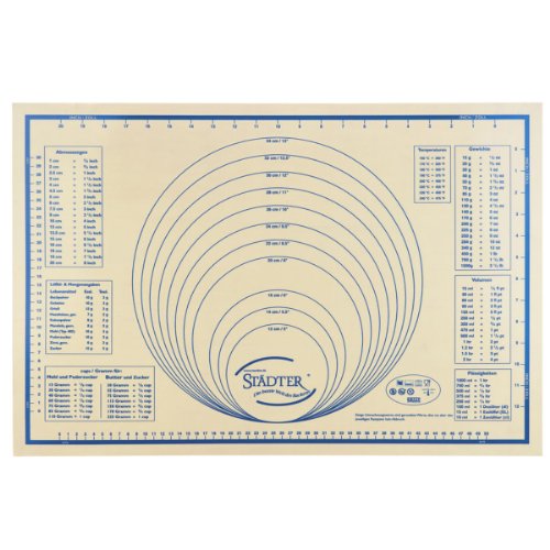 STÄDTER Tortissimo Silikon-Backmatte 60×40 cm – BPA-frei, lebensmittelecht, antihaftbeschichtet, hitzebeständig –40 °C bis +230 °C – ideal zum Ausrollen von Teig, Fondant & Isomalt von Städter
