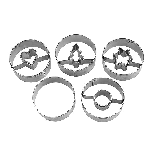 Städter 5-teiliges Linzer-Ausstecher Set Spitzbub aus Edelstahl - Durchmesser 4 cm - Höhe 1, 5cm - zum Backen oder Basteln geeignet, 954199, Silber von Staedter