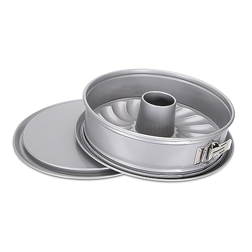 STÄDTER Springform we love baking, Ø 28 cm, mit Flach- und Rohrboden, Hochwertige Antihaftbeschichtung, PFAS frei, Backform für Kuchen & Torten von Städter