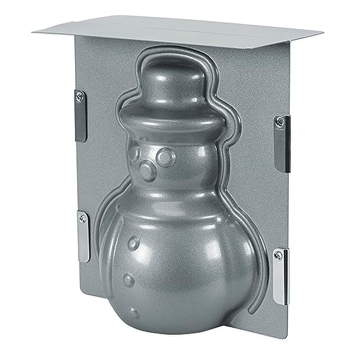 Städter we love baking Schneemann 3D-Backform, Antihaftbeschichtung, Silber, 19x21x12 cm, 1000 ml, ideal für Weihnachtsgebäck von Städter
