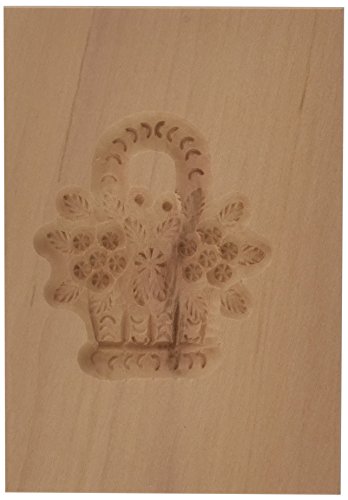 Städter 841178 Springerles- Model "Blumenkorb" Backform, Holz, braun, 8 x 5,5 x 3 cm, von Städter